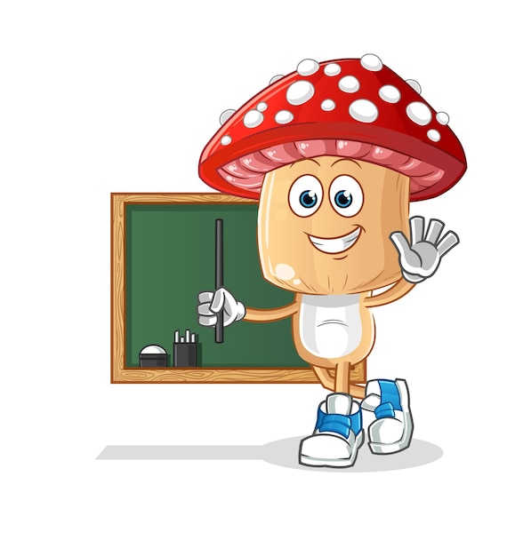 Red mushroom head cartoon teacher vector cartoon character