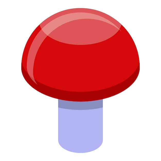 Vector red mushroom icon isometric of red mushroom vector icon for web design isolated on white background