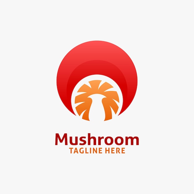 Red mushroom logo design in circle shape