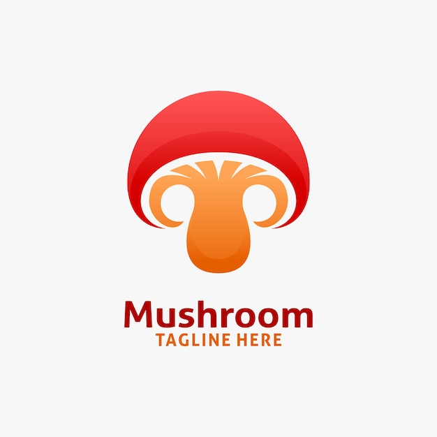 Red mushroom logo design in circle shape