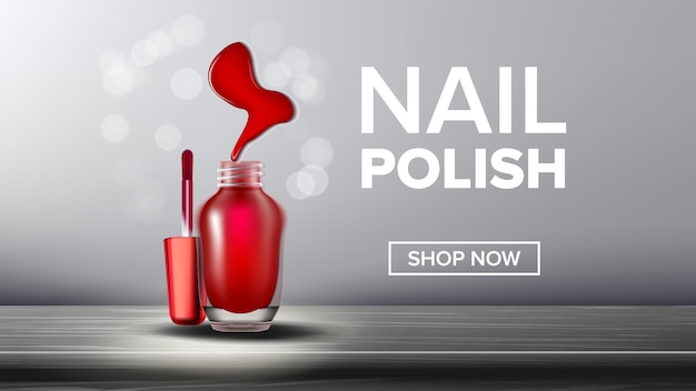 Red nail polish product flask landing page