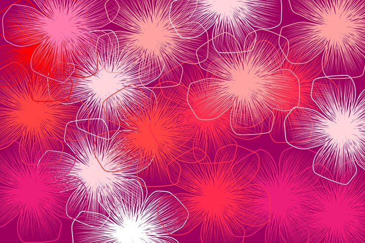 Vector red natural background with flower vector illustration