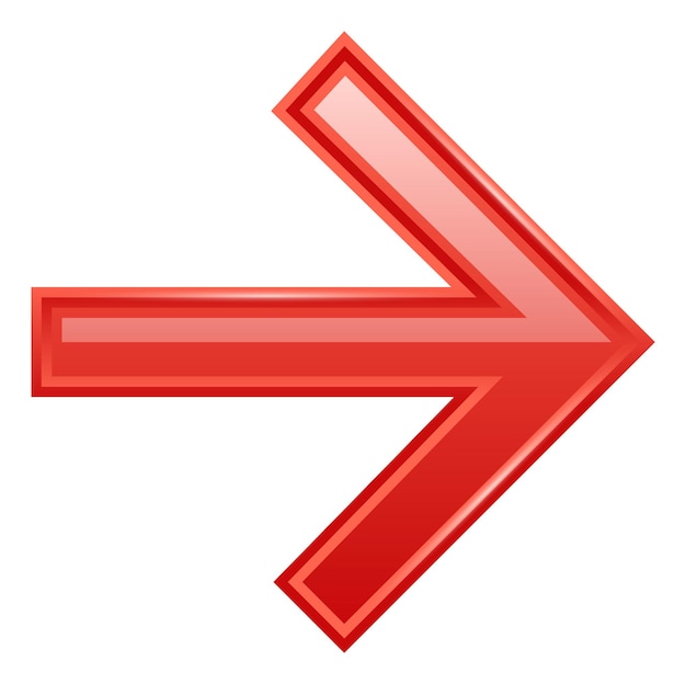 Vector red navigation element right direction arrow symbol