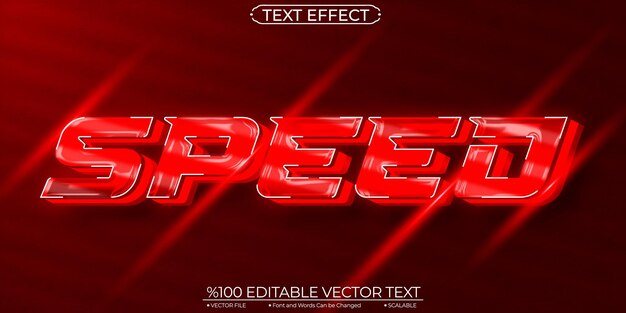 Red Neon Shiny Speed 편집 및 확장 가능한 벡터 텍스트 효과