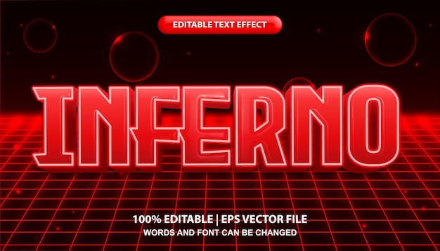 A red neon text effect with the word in the middle.