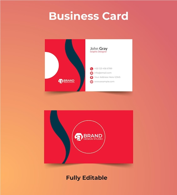 Red Nice Business Card Template