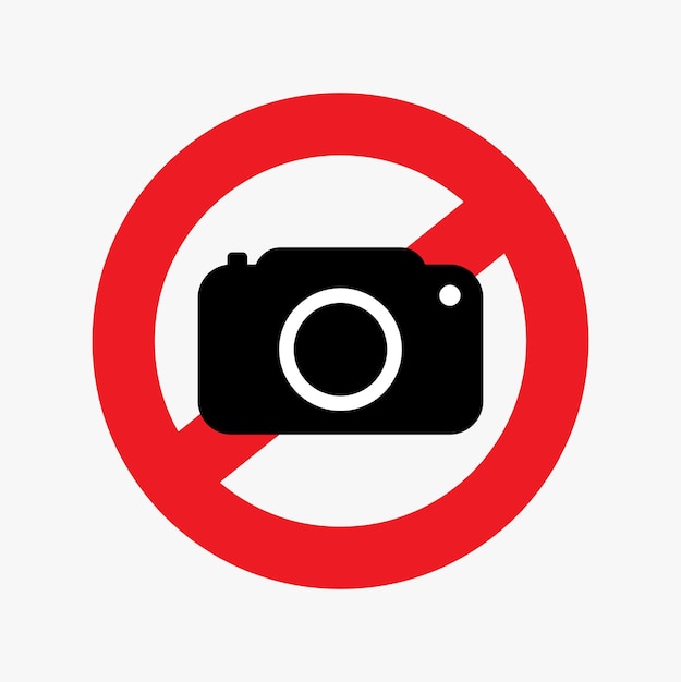 Vector red no camera sign