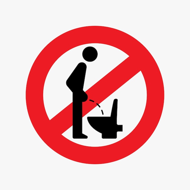 Red No Pee Sign