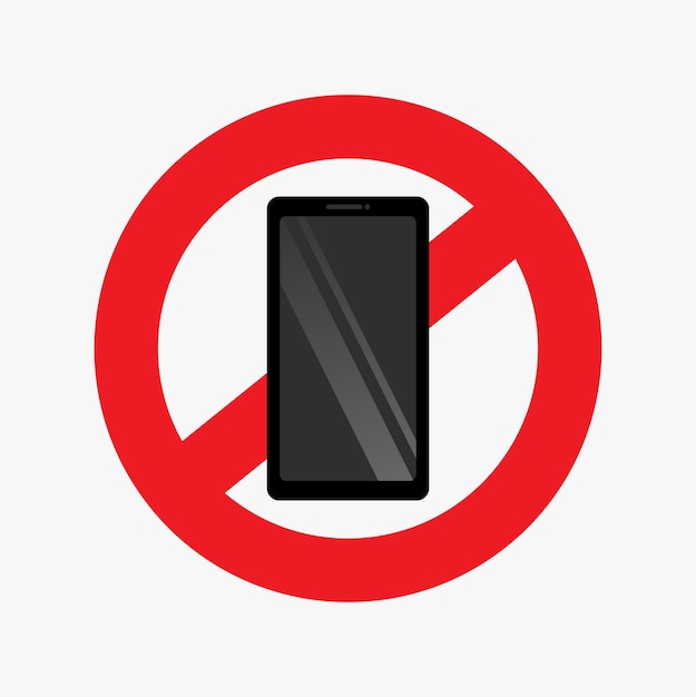 Vector red no smarthphone sign