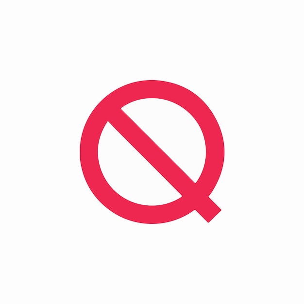 Vector a red no u is drawn on a white background