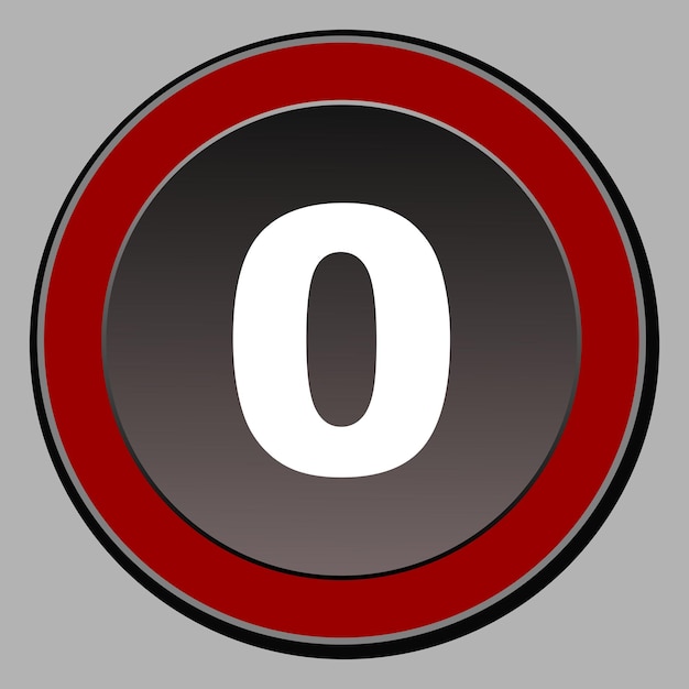 Вектор Красные цифровые кнопки с белыми цифрами.