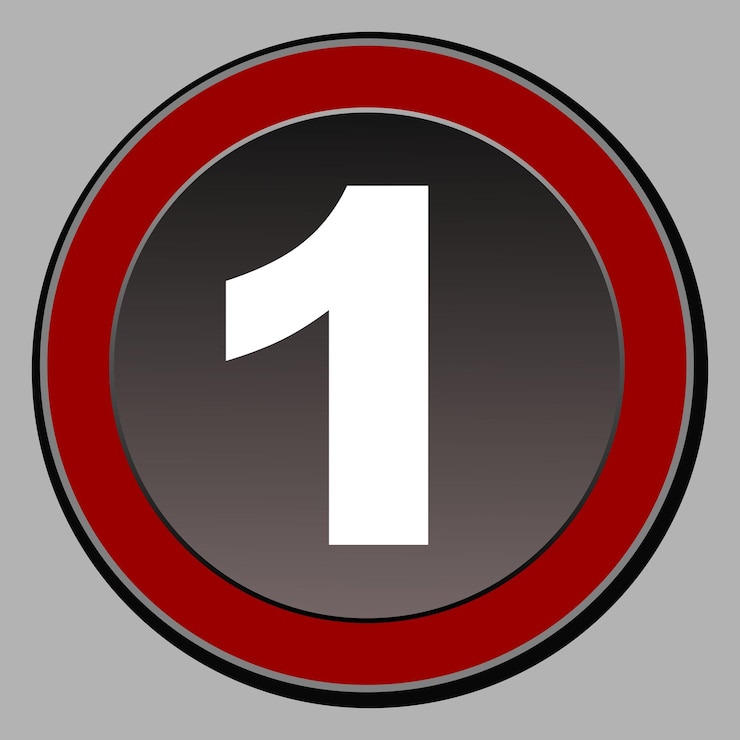 Vector red number buttons with white numbers