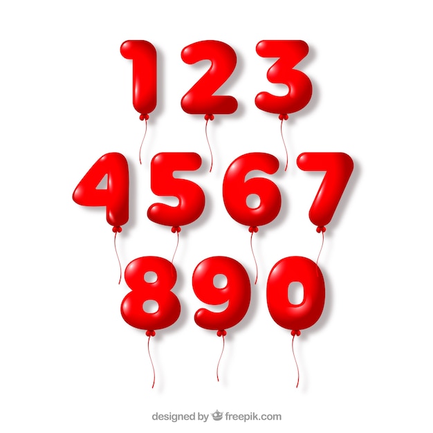 Vector red number collection