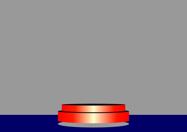 Vector a red object on a blue table with a red band around it