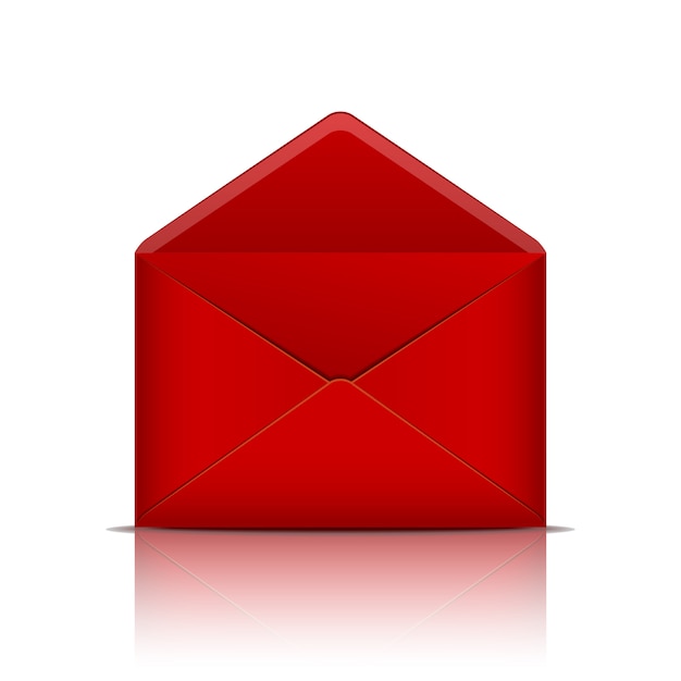 Red open envelope illustration