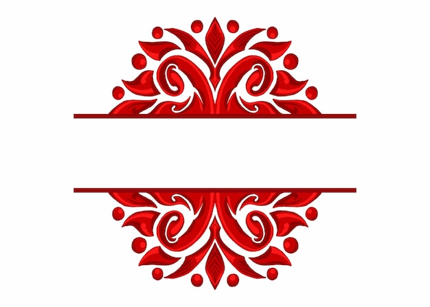 Vector red orament frame border vector for decoration design