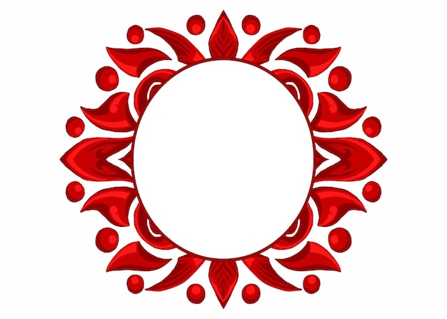 Red orament frame border vector for decoration design