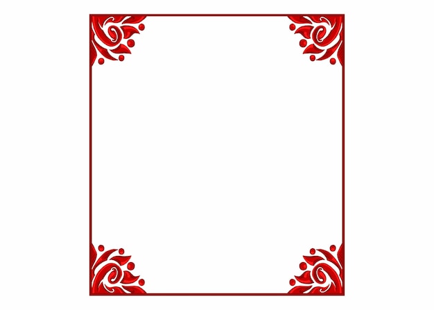 Vector red orament frame border vector for decoration design
