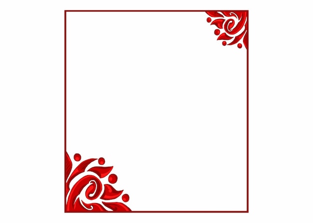 Red Orament Frame Border Vector voor decoratieontwerp