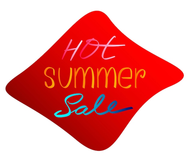 Red orange background wallpaper paint draw beach sun calligraphy font lettering hot happy summer vacation holiday shop decoration business marketing sale discount clearance promotion advertisement