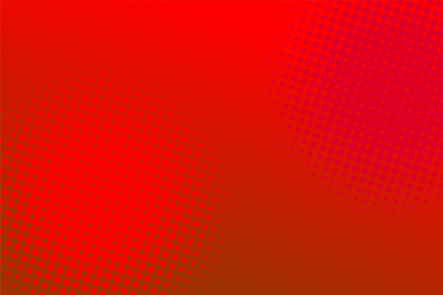 A red and orange background with a pattern of halftone squares and dots