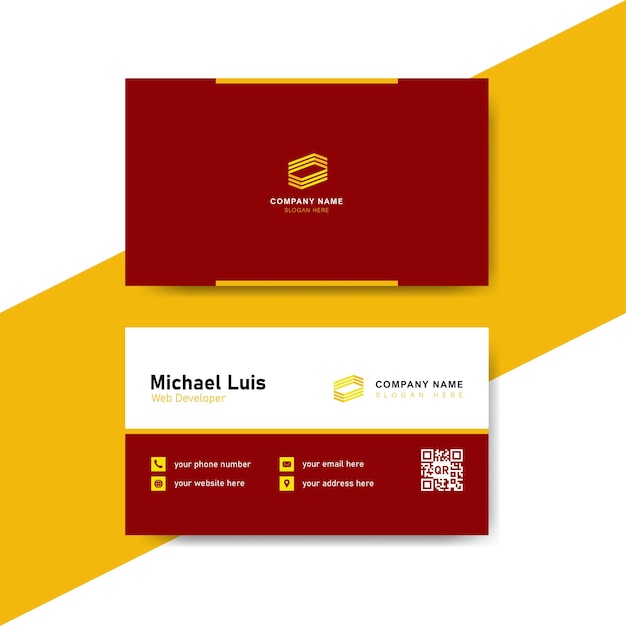 Red and orange business identity card template concept