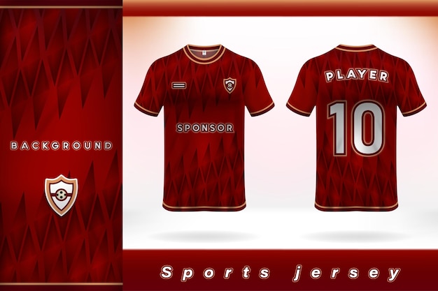 Red and orange diamond theme sports jersey template design