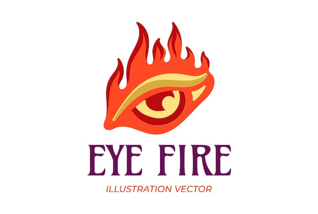 Red orange hot burn eye fire flame illustration vector