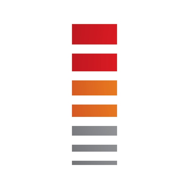 Vector red and orange letter i icon with horizontal stripes