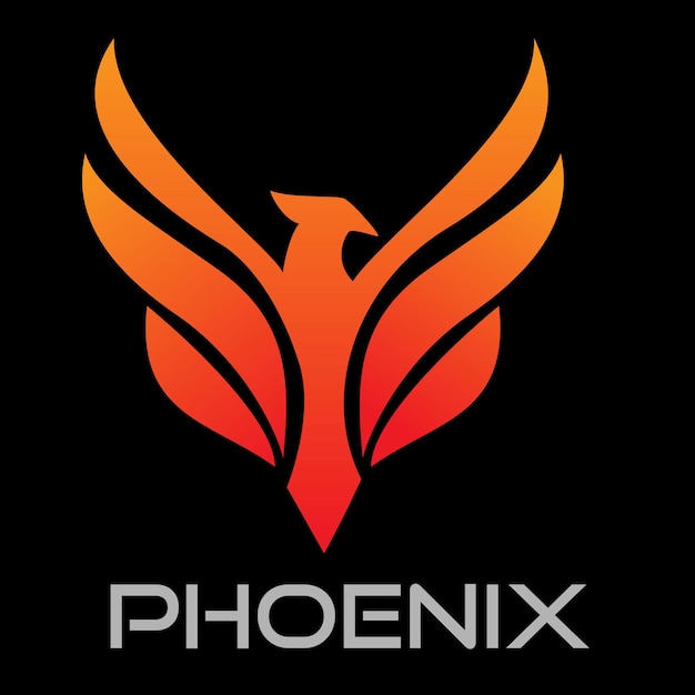 a red and orange logo with the word phoenix on it