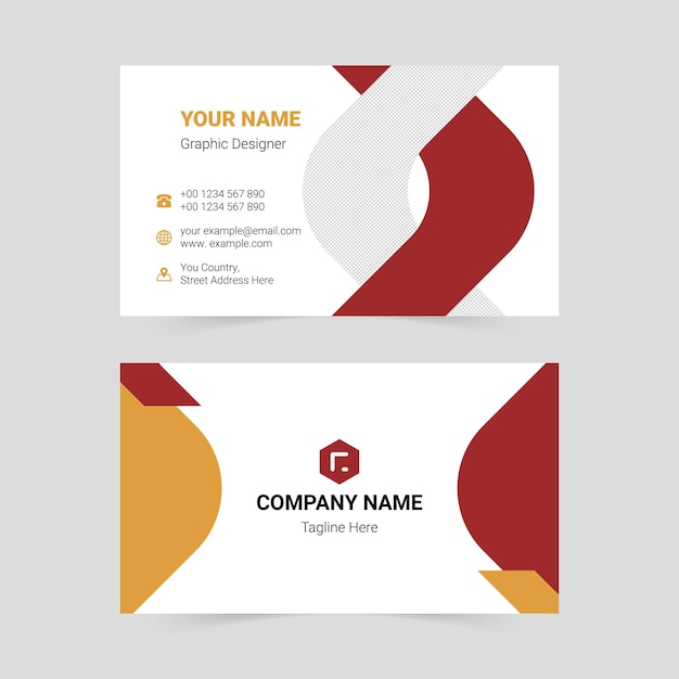 Red and orange simple business card