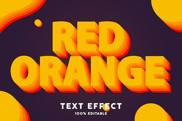 Vector red orange style text effect