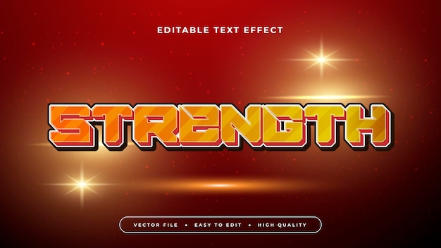 Red orange and yellow strength 3d editable text effect font style