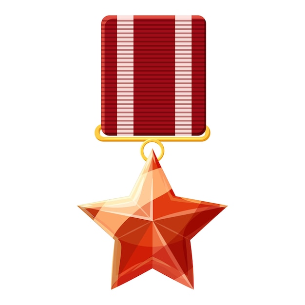 Vector red order with star icon. cartoon illustration of red order with star vector icon for web