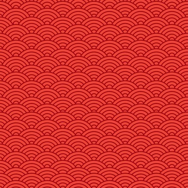 Vettore modello senza cuciture cinese orientale rosso. illustrazione