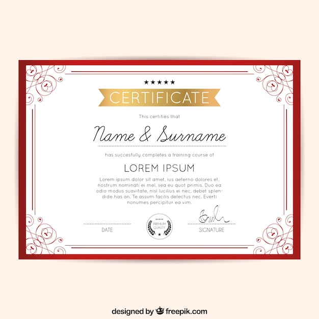 red ornamental frame diploma