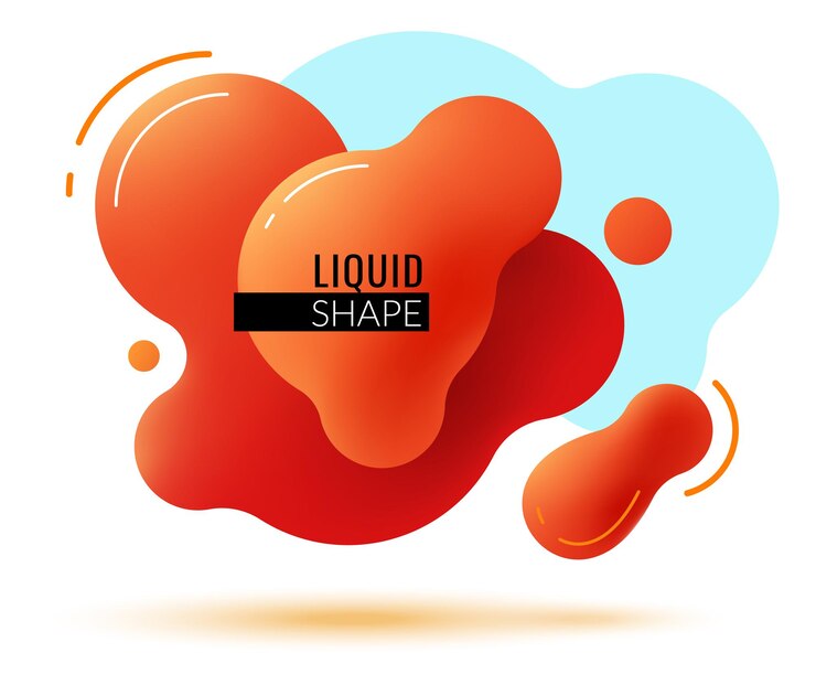 Vector red paint blobs. glossy shapes banner template