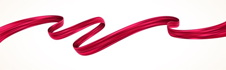 Vector red paint brush stroke ribbon urly ribbon acrylic brush stroke vector design element