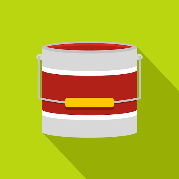 Vector red paint bucket icon. flat illustration of red paint bucket vector icon for web isolated on lime background