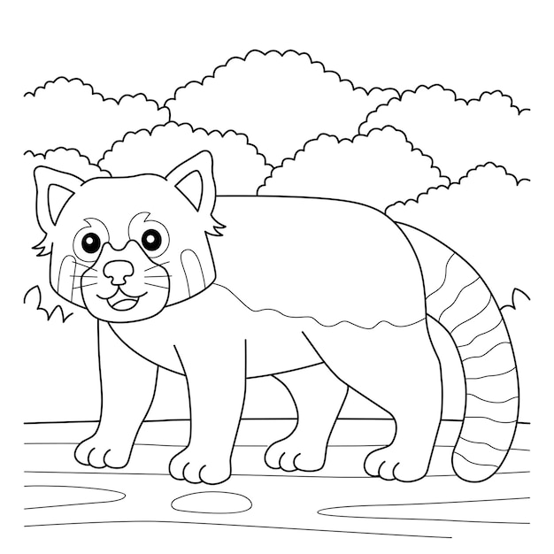 Red panda Coloring Page for Kids