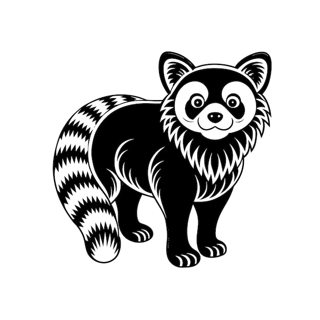 Red panda graphic vector EPS