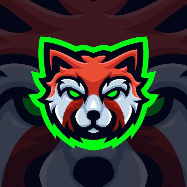 Logo mascotte panda rosso per giochi twitch streamer giochi esports youtube facebook