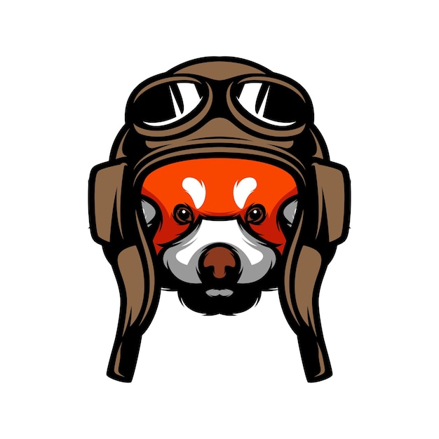 Red Panda Pilot Mascot Logo Design