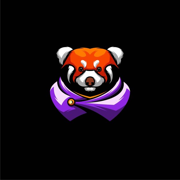 Red panda warrior afbeelding ontwerp, esport-logo.