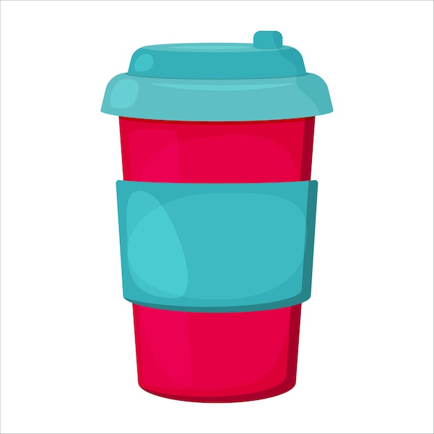 Красная бумажная кофейная чашка с горячим напитком