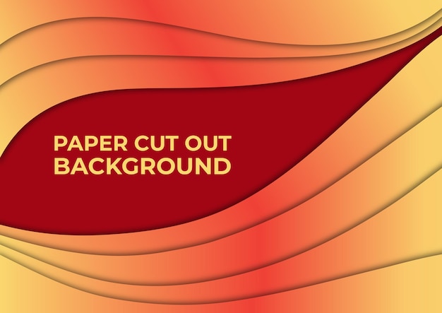 Red Paper Cut Out Background Red Wave Banner Red Background Design