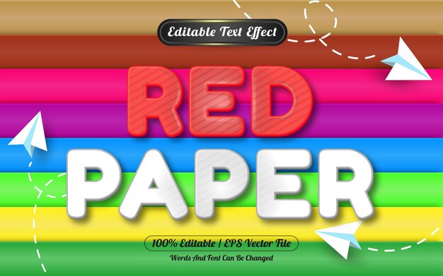 Red paper editable text effect template style