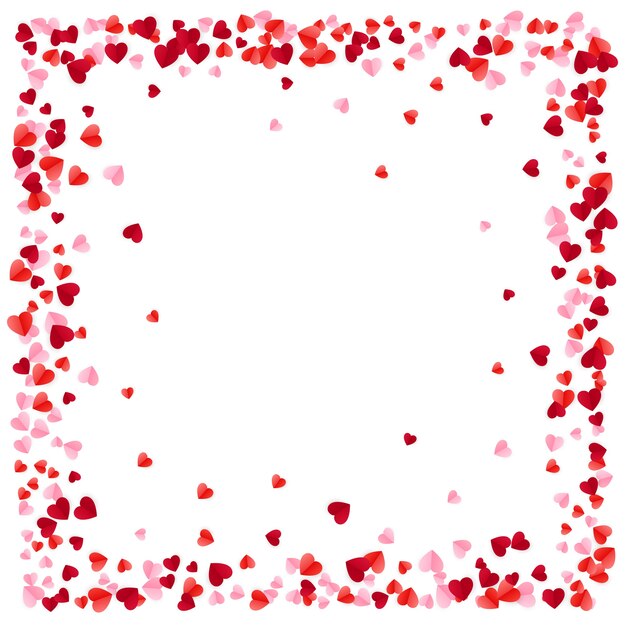 Lovely heart frame with confetti hearts By Microvector