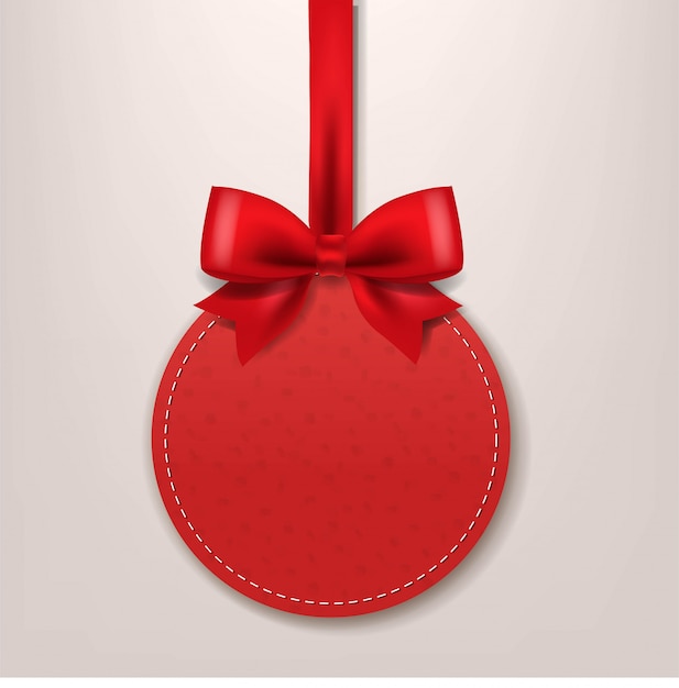 Red Paper Special Offer Label With Silk Ribbon