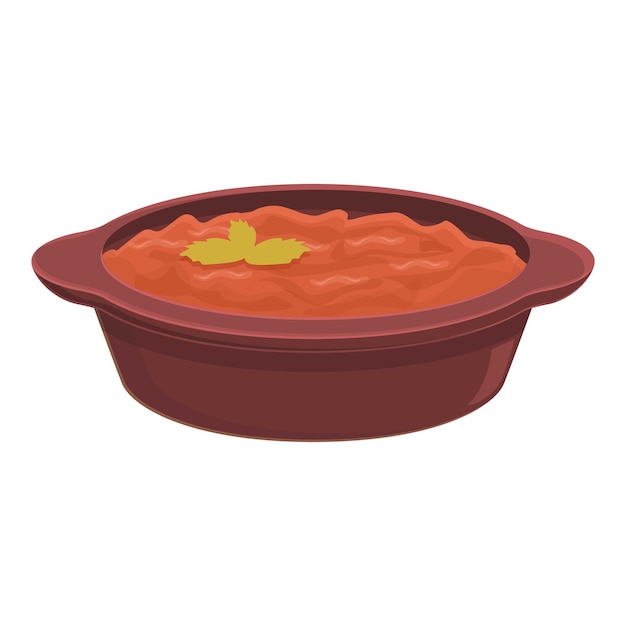 Vector red paprika sauce icon cartoon vector food cuisine dish menu